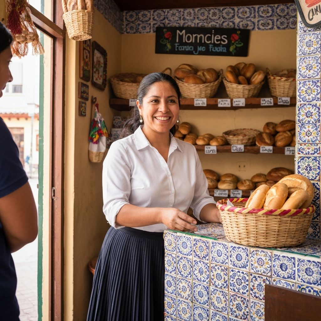 Mujer hispana de treinta años con su negocio