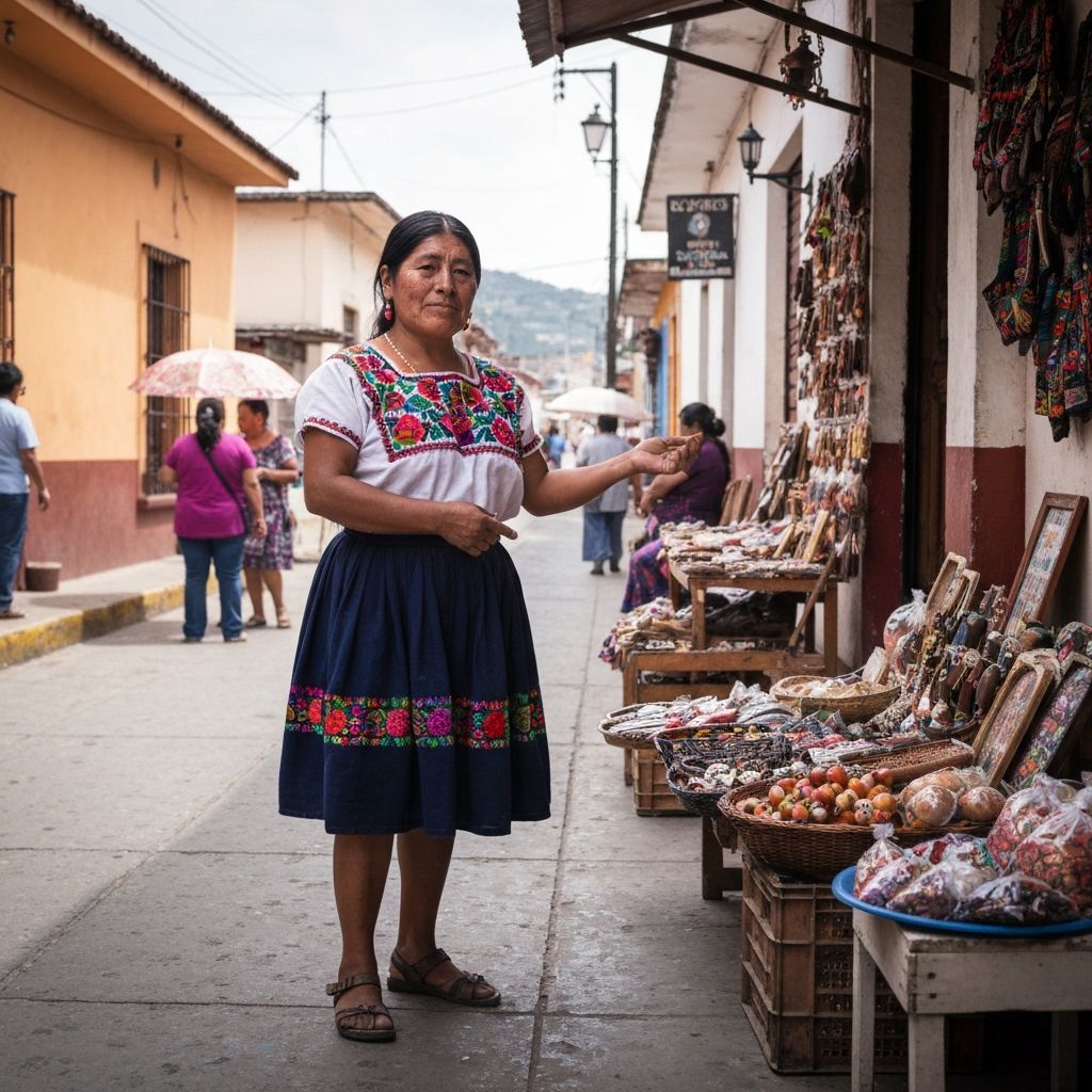 Mujer hispana emprendedora en la calle