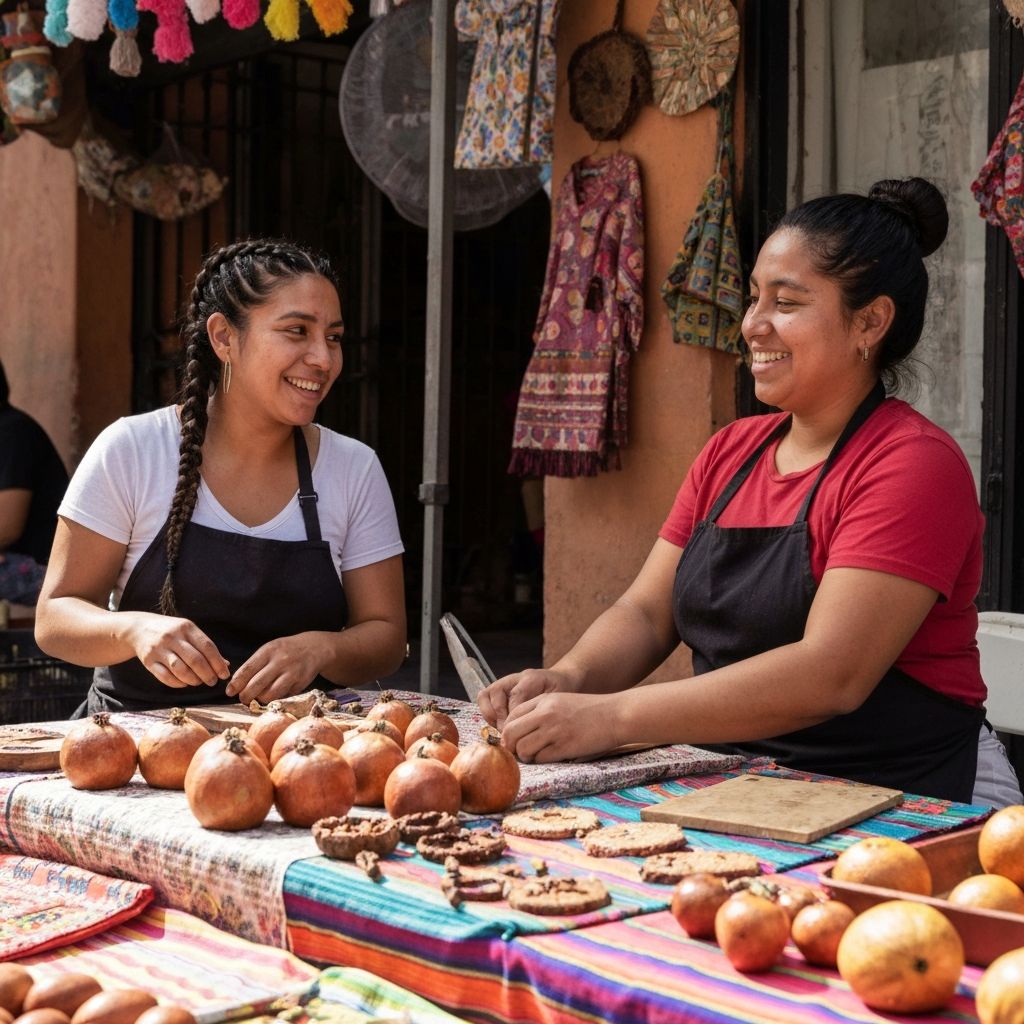 Dos mujeres emprendedoras en su pequeño negocio